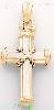 14K Gold Italian Fancy Cross Charm Pendant