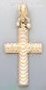 14K Gold Italian Fancy Cross Charm Pendant