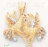 14K Gold Fighting Roosters CZ Charm Pendant