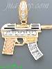 14K Gold UZI Tech 9 ? Gun CZ Charm Pendant