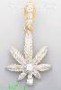 14K Gold Marijuana Leaf CZ Charm Pendant