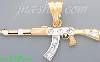 14K Gold AK-47 Rifle CZ Charm Pendant