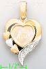 14K Gold Te Amo Heart CZ Charm Pendant