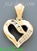 14K Gold Heart CZ Charm Pendant