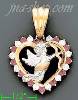 14K Gold Heart w/Cupid w/Bow & Arrow CZ Charm Pendant