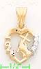 14K Gold Love Heart w/Hand Holding Cross CZ Charm Pendant