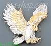 14K Gold Striking Eagle CZ Charm Pendant