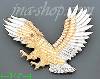 14K Gold Striking Eagle CZ Charm Pendant