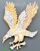 14K Gold Striking Eagle CZ Charm Pendant