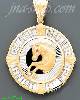 14K Gold Horse Medallion CZ Charm Pendant