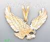 14K Gold Striking Eagle CZ Charm Pendant