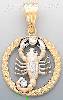 14K Gold Scorpion CZ Charm Pendant