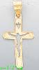 14K Gold Crucifix Cross w/Jesus & Dove Silhouette Religious Char