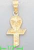 14K Gold Mi Bautizo Cross Religious Charm Pendant