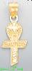 14K Gold Mi Bautizo Cross Religious Charm Pendant