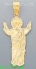 14K Gold Virgin of Guadalupe Religious Charm Pendant