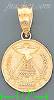 14K Gold Holy Spirit Religious Round Medal Charm Pendant
