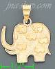 14K Gold Elephant w/Little Elephant Good Luck Charm Pendant
