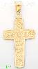 14K Gold Cross w/Dove & Jesus Es El Señor Religious Charm Pendan