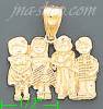 14K Gold 4 Kids 2 Boys & 2 Girls Baby Charm Pendant