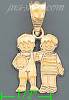 14K Gold Two Boys w/Ball Baby Charm Pendant