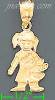 14K Gold Girl w/Plush Bear Baby Charm Pendant