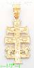 14K Gold Caravaca Crucifix Cross Religious Charm Pendant