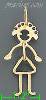 14K Gold Wire Girl Figure Baby Charm Pendant