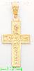 14K Gold Cross Jesus Es Mi Señor Religious Charm Pendant