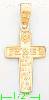 14K Gold Cross Jesus Es Mi Señor Religious Charm Pendant