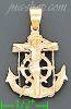 14K Gold Crucifix Cross Anchor Dia-Cut Charm Pendant