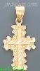 14K Gold Cross Dia-Cut Charm Pendant