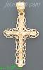 14K Gold Cross Dia-Cut Charm Pendant