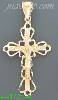 14K Gold Cross Dia-Cut Charm Pendant