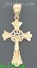 14K Gold Cross Dia-Cut Charm Pendant