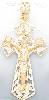 14K Gold Cross Dia-Cut Charm Pendant