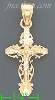 14K Gold Cross Dia-Cut Charm Pendant