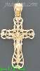 14K Gold Cross Dia-Cut Charm Pendant