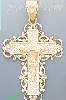 14K Gold Cross Dia-Cut Charm Pendant