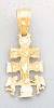 14K Gold Cross Dia-Cut Charm Pendant