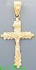 14K Gold Cross Dia-Cut Charm Pendant