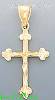 14K Gold Cross Dia-Cut Charm Pendant