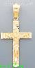 14K Gold Cross Dia-Cut Charm Pendant