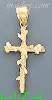 14K Gold Cross Dia-Cut Charm Pendant