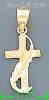 14K Gold Cross Dia-Cut Charm Pendant