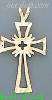 14K Gold Cross Dia-Cut Charm Pendant