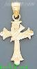 14K Gold Cross Dia-Cut Charm Pendant