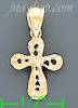 14K Gold Cross Dia-Cut Charm Pendant