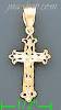 14K Gold Cross Dia-Cut Charm Pendant