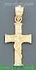 14K Gold Cross Dia-Cut Charm Pendant